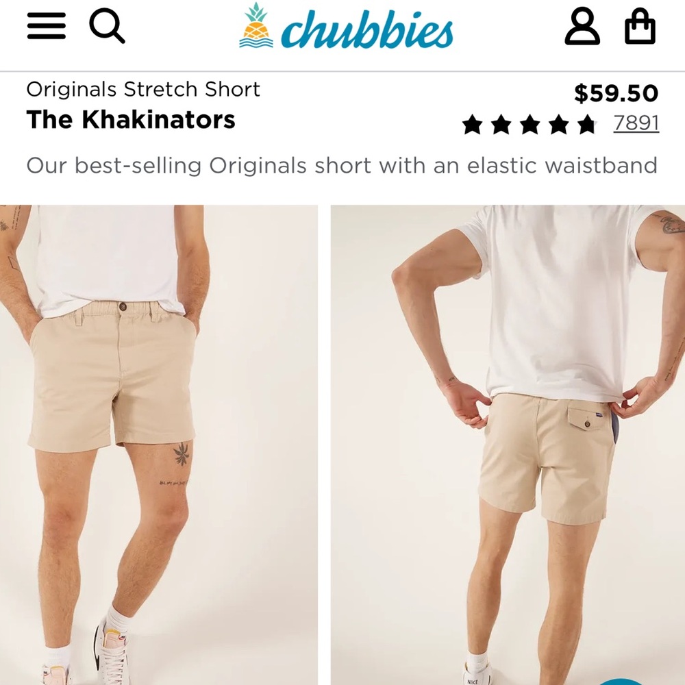 Men’s Large Chubbies khaki shorts